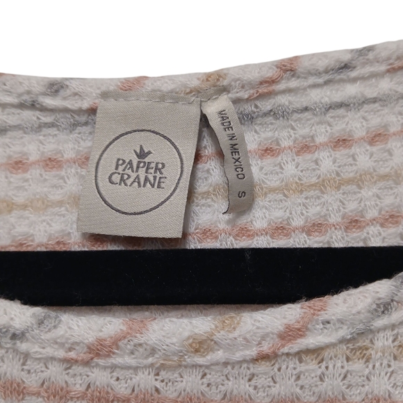 Paper Crane Waffle Knit Striped Long Sleeve Top Size Small-EUC - Picture 2 of 3